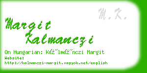 margit kalmanczi business card